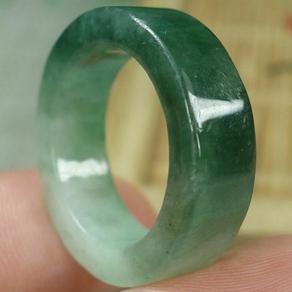 Certified Green 100% Natural A jadeite jade Ring 戒指 USA 7# - Picture 12 of 13